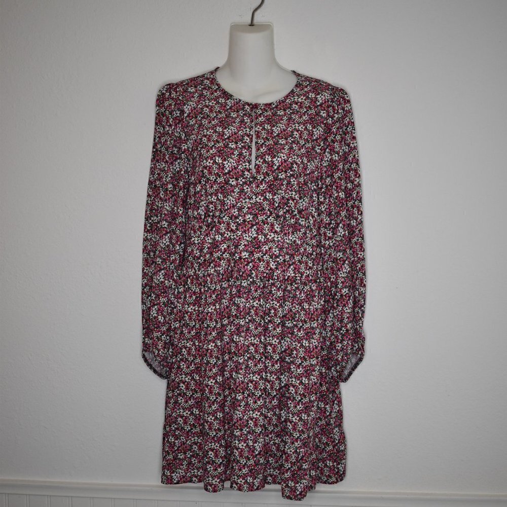 Banana Republic Floral Dress Sz 8 Multicolor Tiered Boho Cottagecore 70s